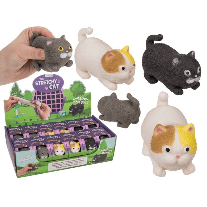 Out of the blue KG - Wholesale Squishy Toy - Kids & Baby - Stretch Cat, 9 cm, 3 ass.,
