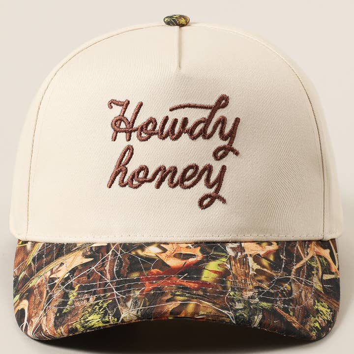 Fashion City - Wholesale Trucker Hat - Women's - Howdy Honey Embroidery Camo Two-Tone Trucker Hat2