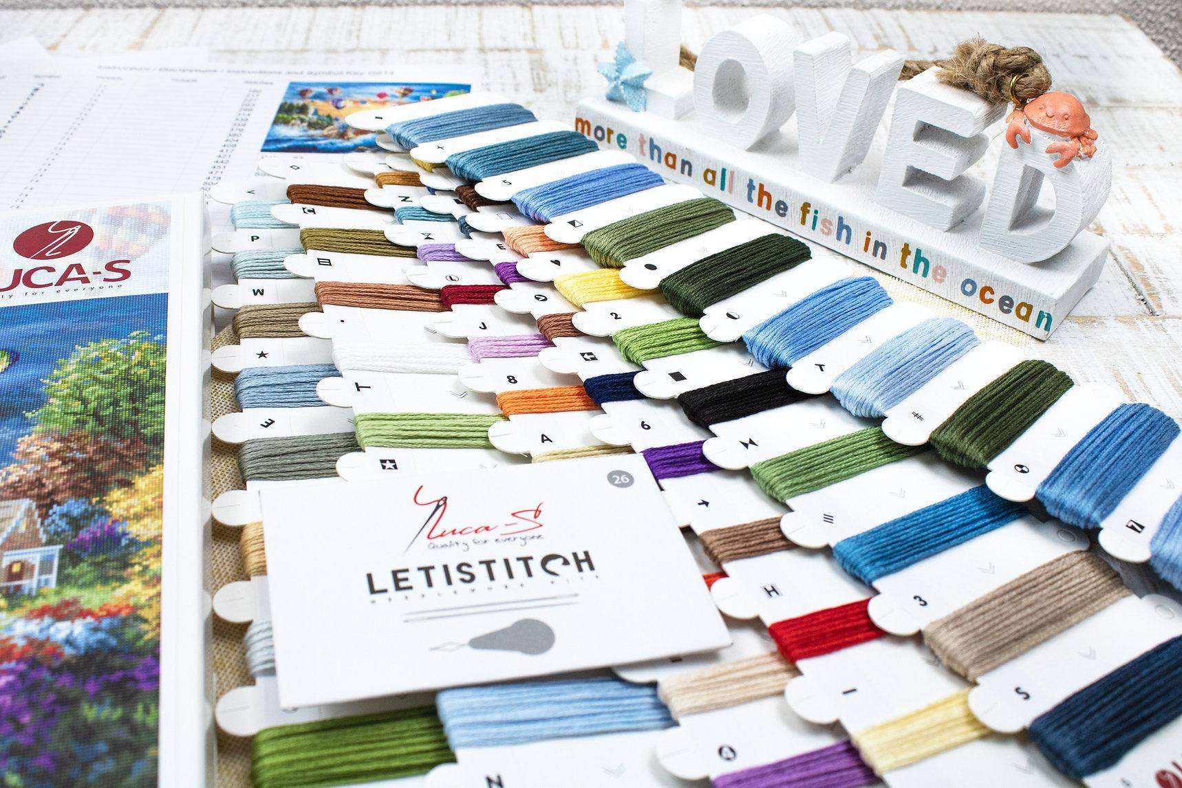 Luca-S – Großhandel Kreuzstich-/Stickzubehör – Kreuzstichset Luca-S Gold - Ballons über Sunset Cove, B6148