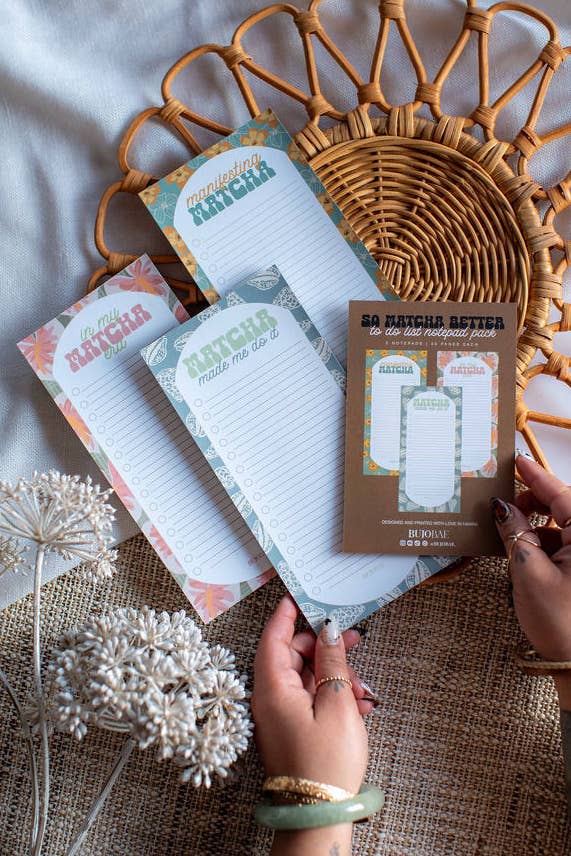 Bujo Bae - Wholesale Notepad - So MATCHA Better I To Do List Notepad PACK1