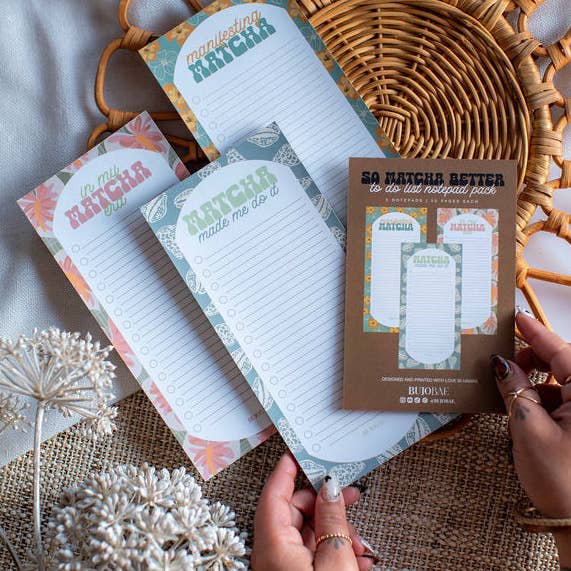 Bujo Bae - Wholesale Notepad - So MATCHA Better I To Do List Notepad PACK1