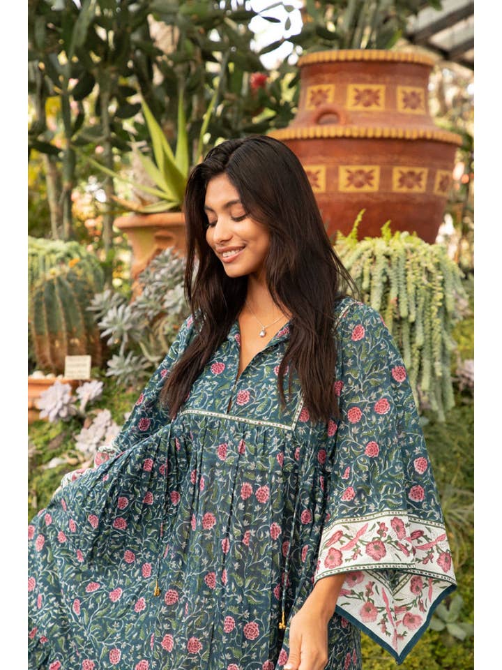 The Fox and The Mermaid - Wholesale Dress - Women's - Block Printed Bohemian Maxi Dress (Chahna)4