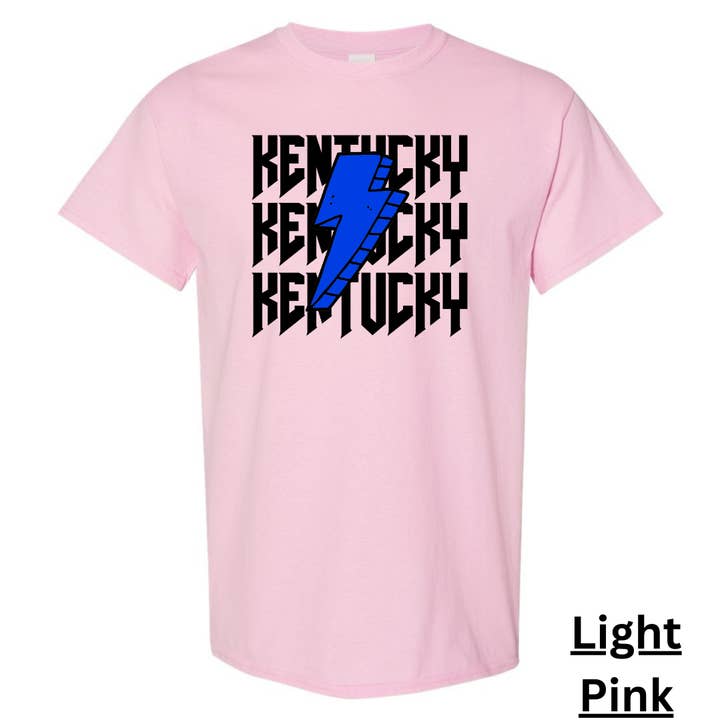 Blue Lighting Bolt 3 Rocker Kentucky Adult t shirt for wholesale by Rockin R Apparel