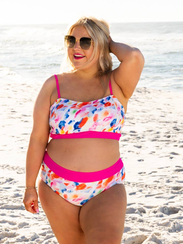 Abstract Multi Colorful Two-piece Swimwear Set for wholesale on Faire5