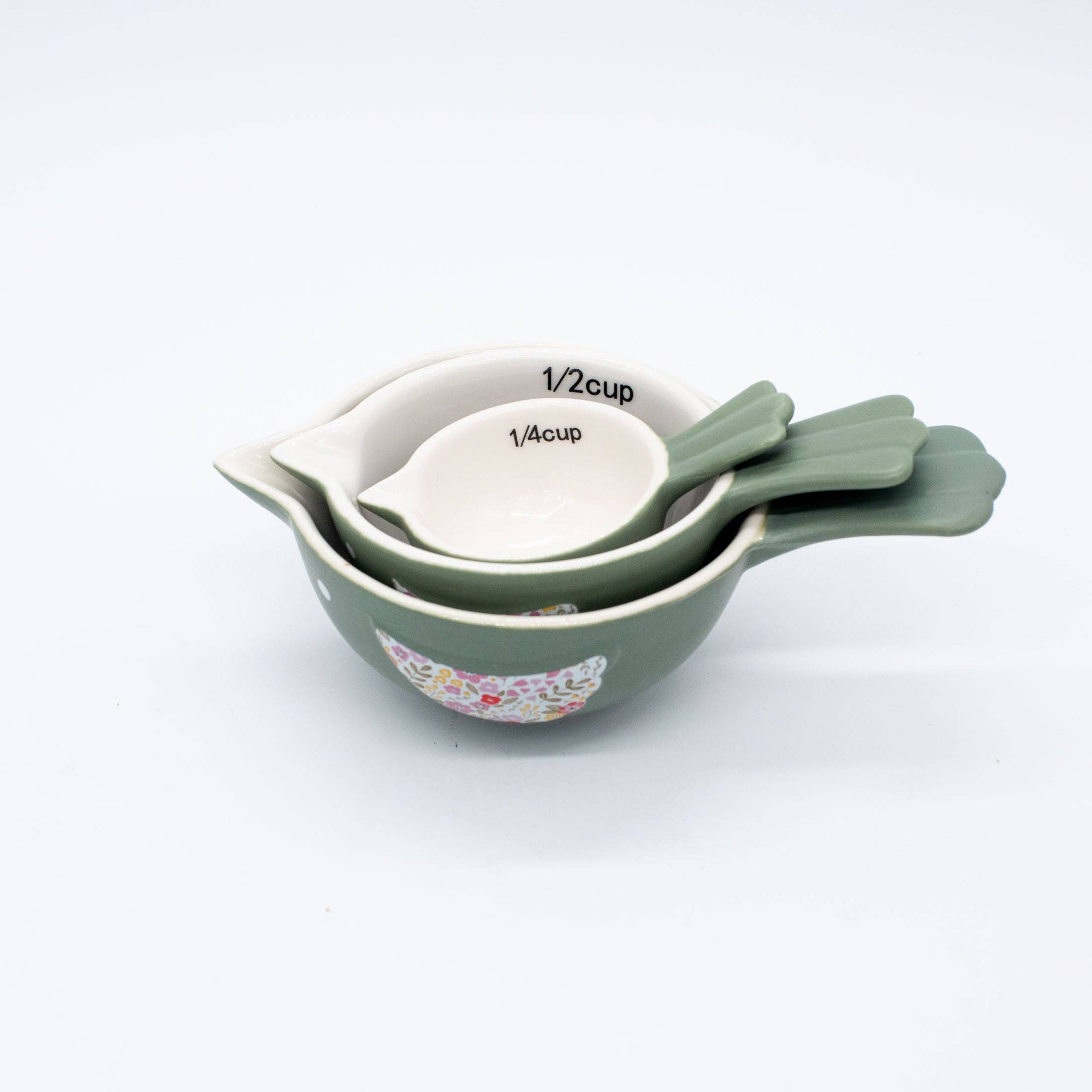Aztec Sky - Wholesale Measuring Cup - Nesting Birds Ceramic Measuring Cups | Farmhouse Style Set1