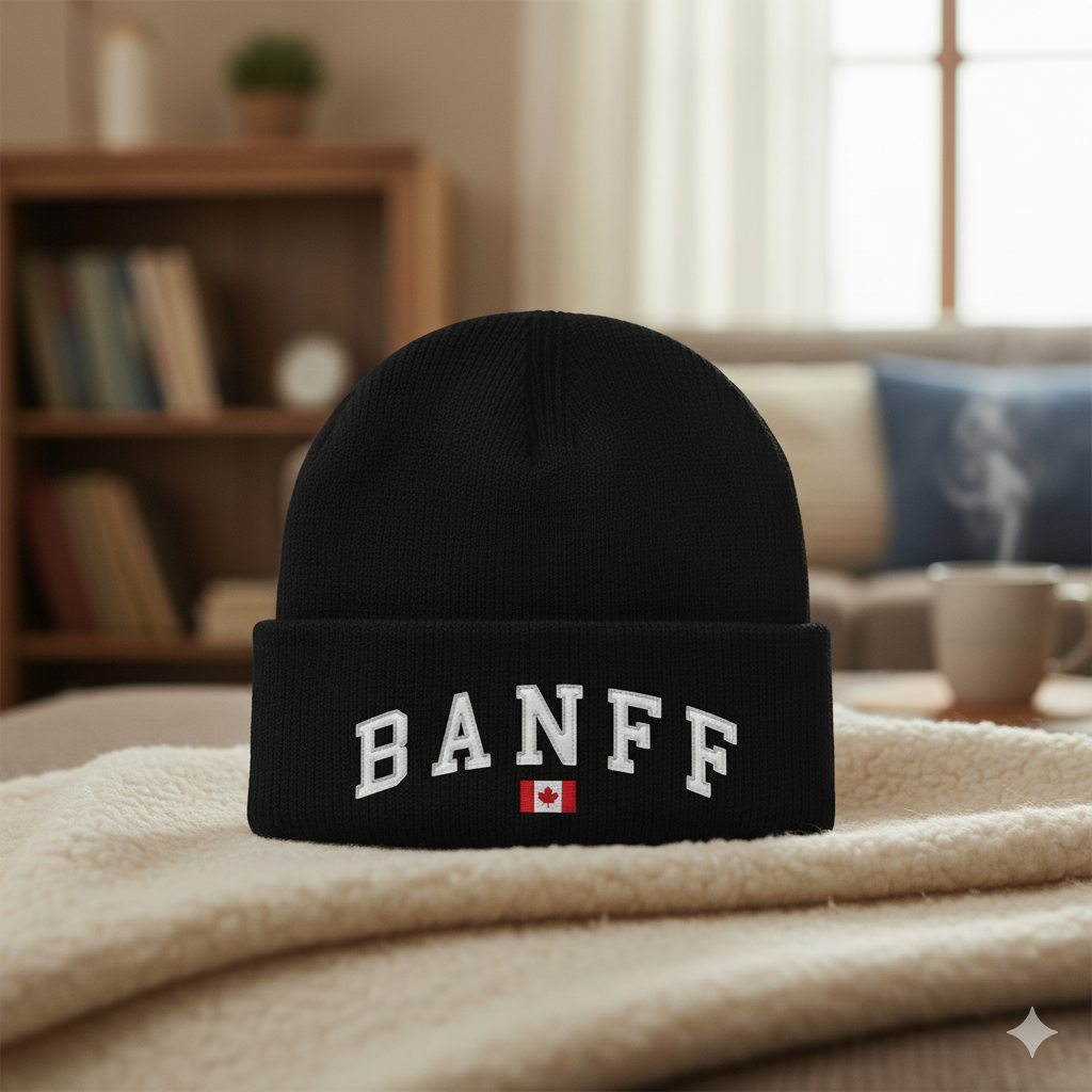 Northern Icons Canada - Vente Bonnet – unisexe - Bonnet Banff Canada – Souvenir de Bonnet Tricoté d'Hiver7