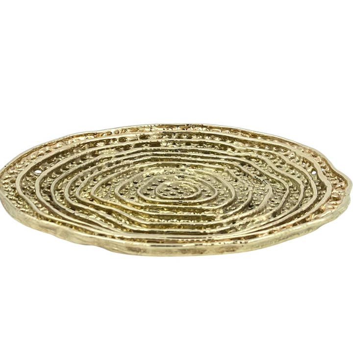 Metal spiral dekorativ dosa bakke | Rundt midterstykke serveringsbakke i guld, sølv eller antik for engroshandel hos The Tangerine Store