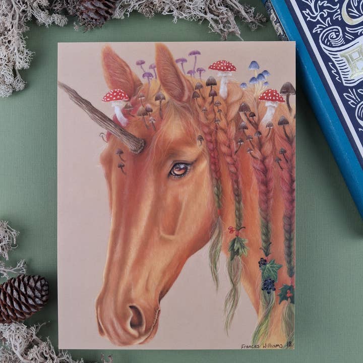 Autumn Unicorn Art Print for wholesale by Frances Williams Art