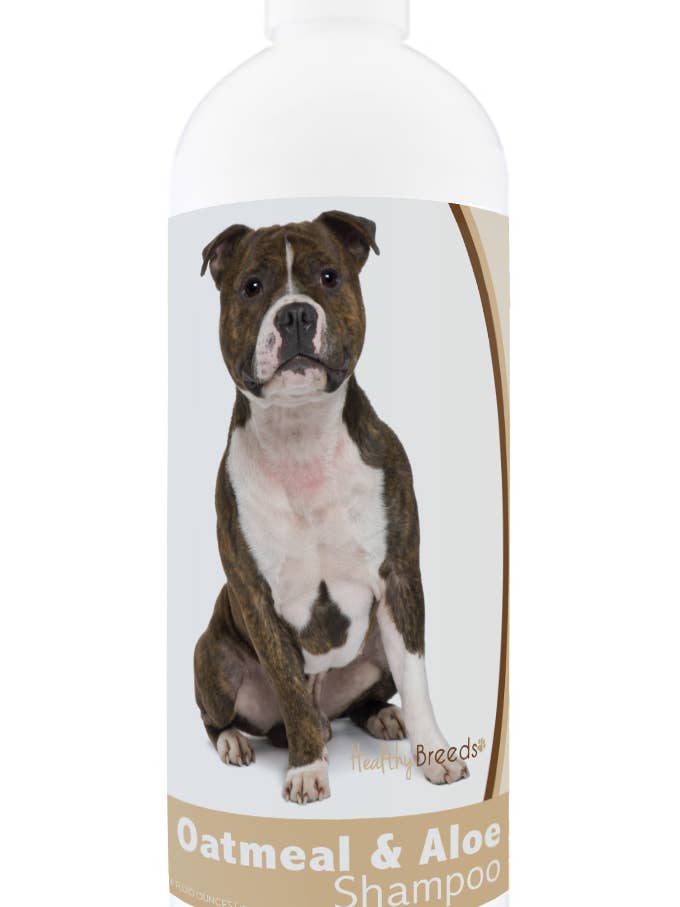 Staffordshire Bull Terrier Oatmeal Shampoo with Aloe 16 oz for wholesale by Healthy Breeds