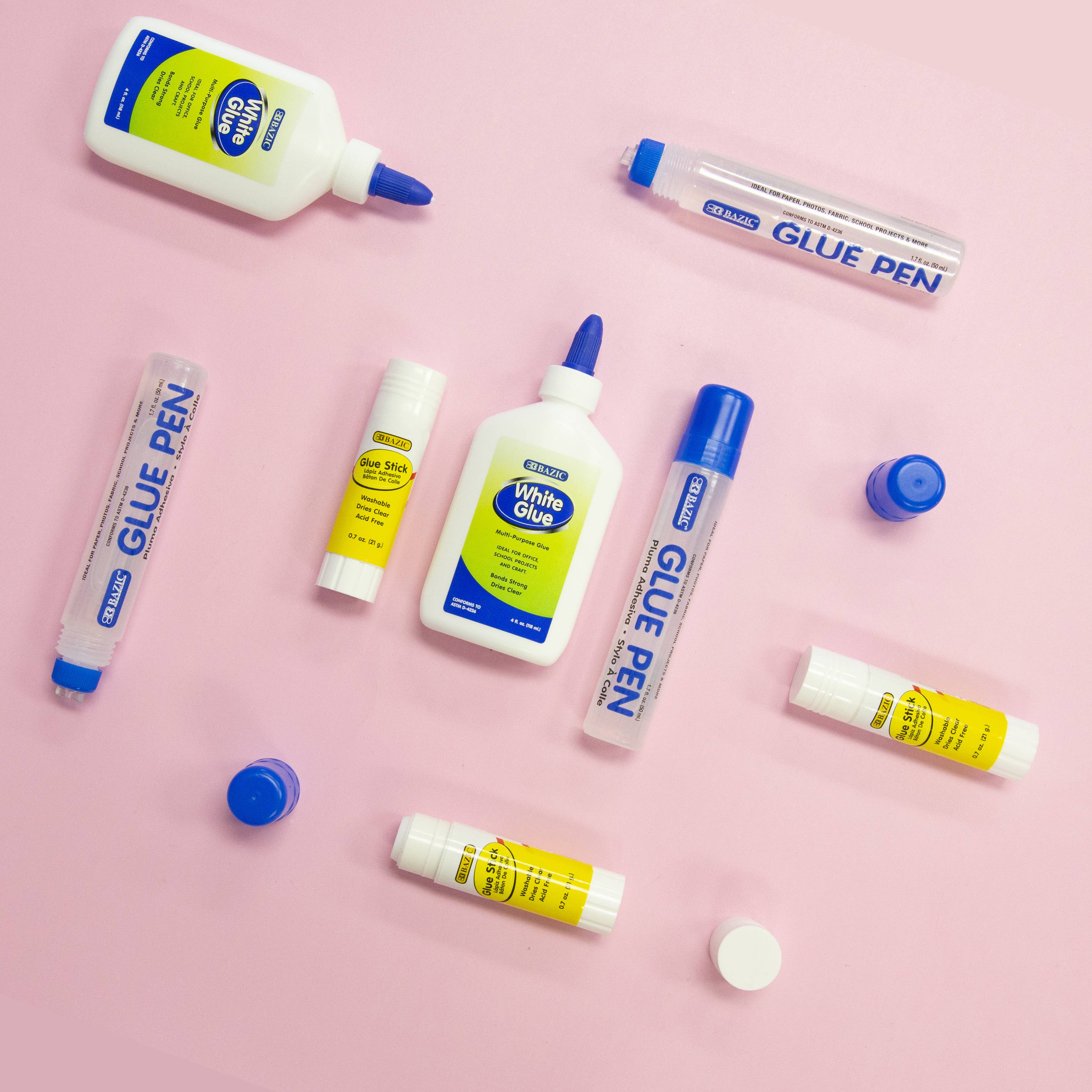 BAZIC Products - Wholesale Glue - Clear Glue & White Glue & Glue Stick Sets (3/Pack)1