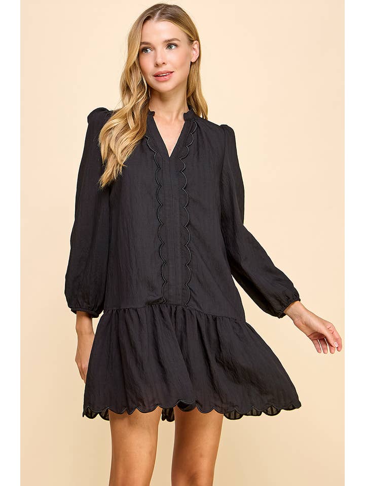 TCEC - Wholesale Dress - Women's - CD04960-Scalloped Detail Dress