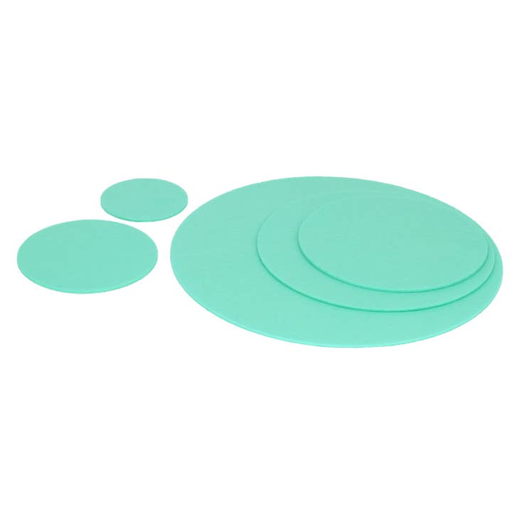 Felt coaster/pastel turquoise placemat, round, sizes for wholesale by Filzschneider