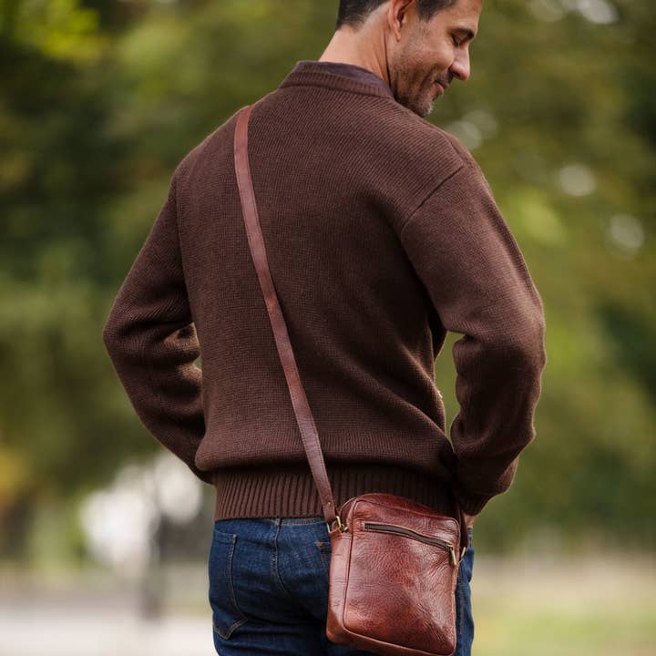 BERBER LEATHER - Wholesale Messenger Bag - Men's - Small Leather Messenger Bag "The Martil"0