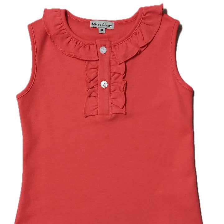 Cherry Red 100% Pima girl's top for wholesale by Marco and Lizzy