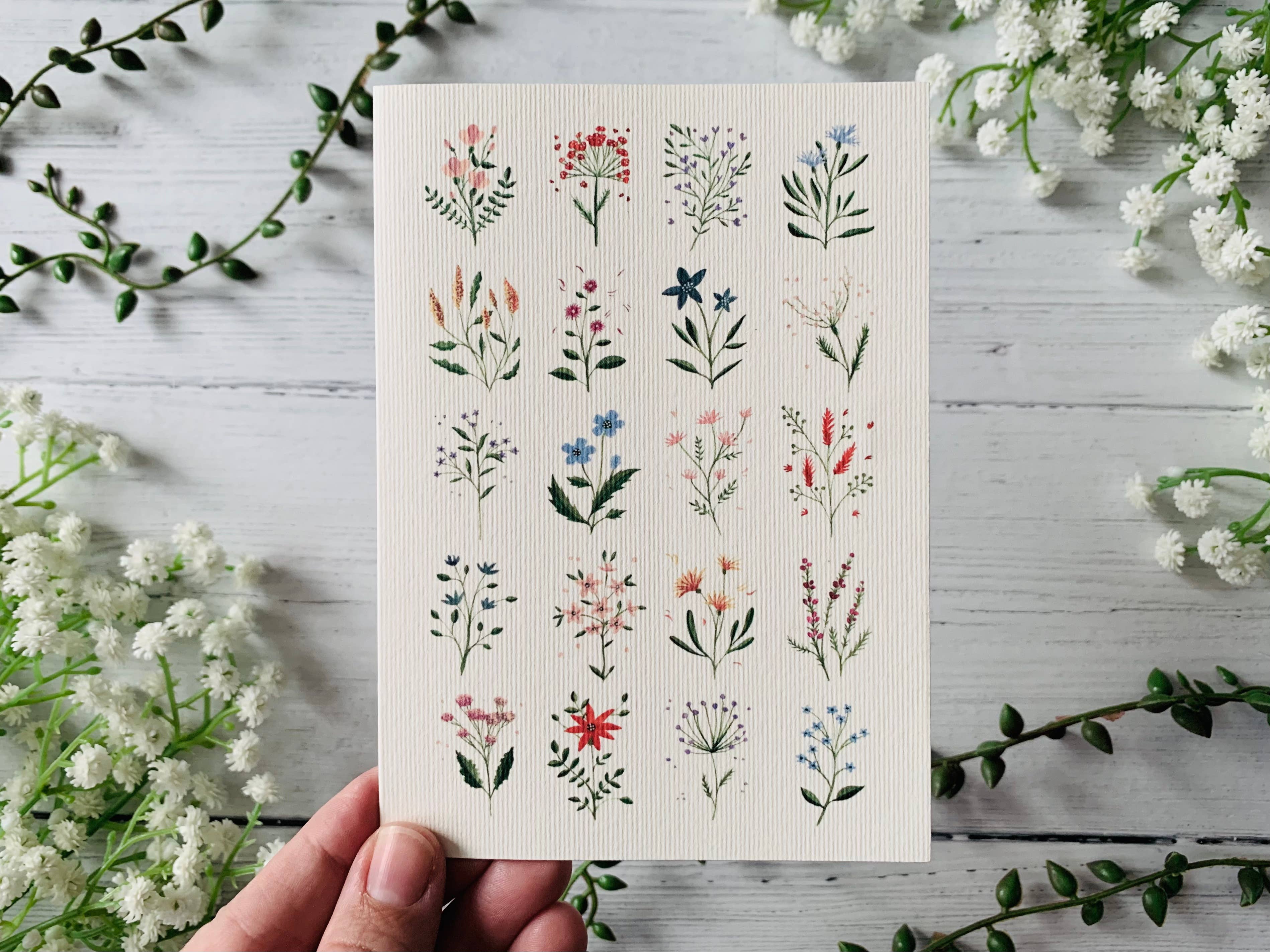 By Becky Amelia – wholesale Everyday greeting card – Twenty Tiny Flowers Greeting Card1