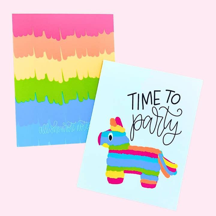 Note Card - Time to Party Pinata for wholesale by All She Wrote Notes