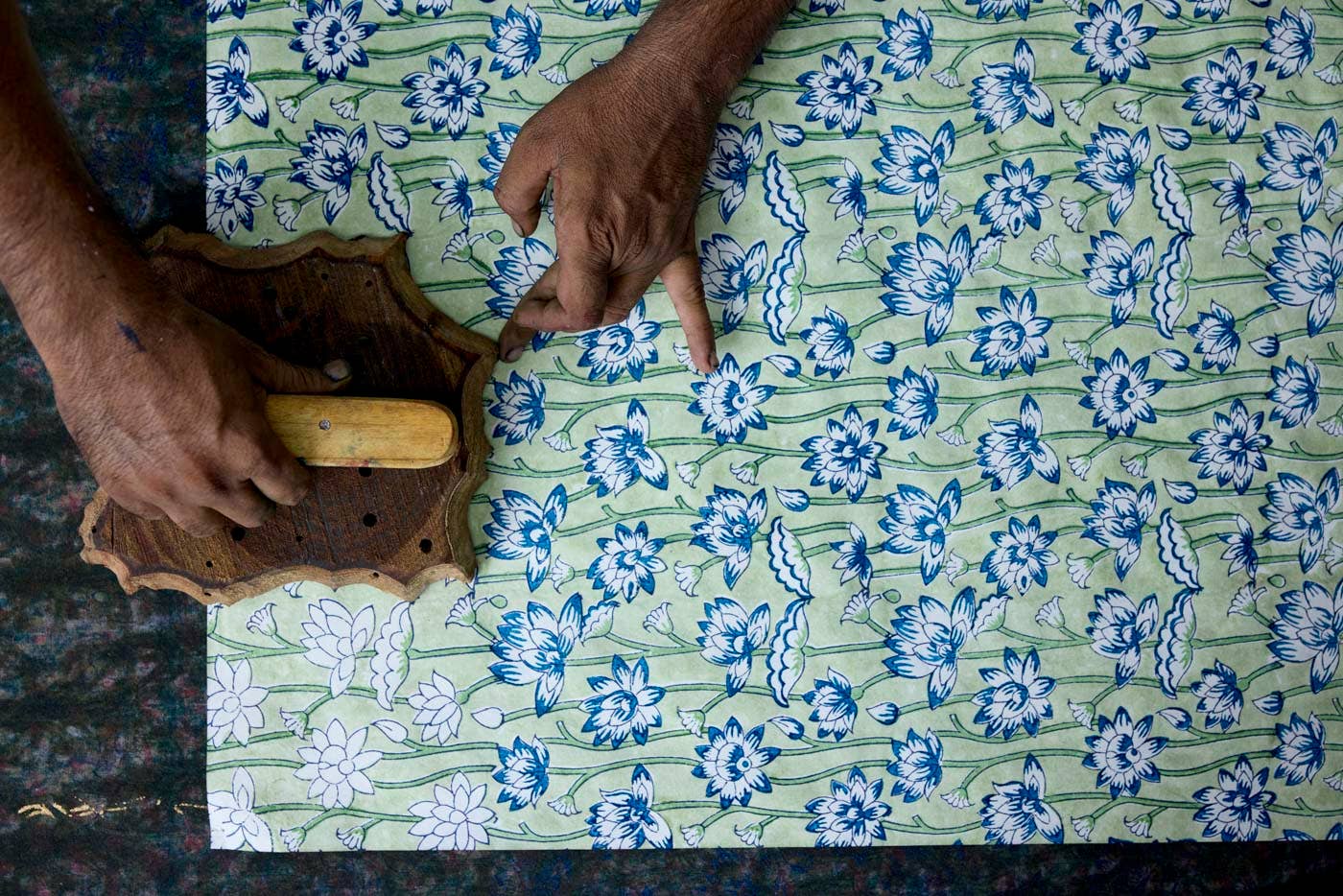 Paper Mirchi - Wholesale Flat Wrap - Block Printed Wrapping Paper Sheets - Lotus Indigo5