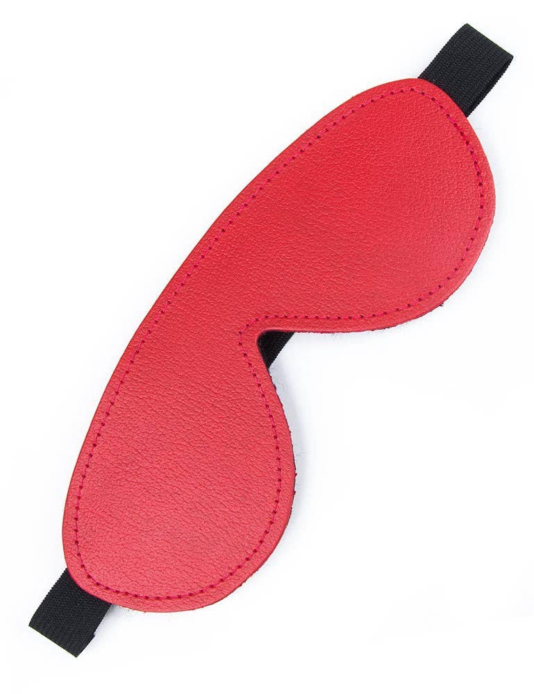 Red Leather Fleece Lined Blindfold for wholesale on Faire0