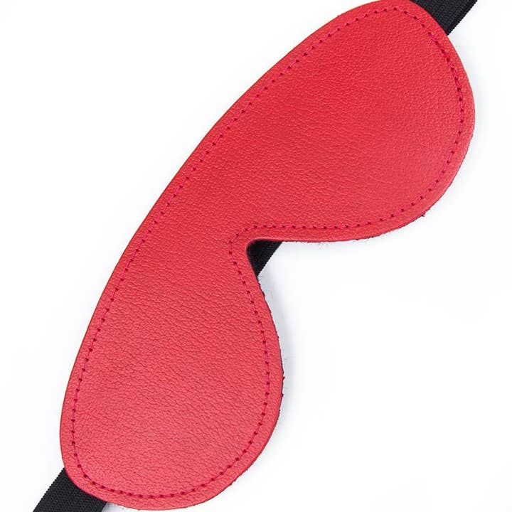 Red Leather Fleece Lined Blindfold for wholesale on Faire