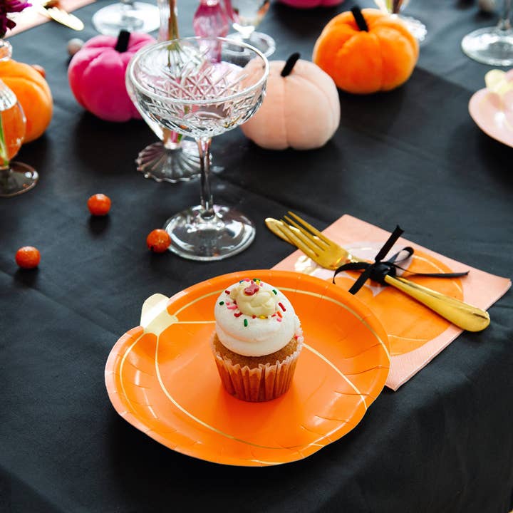 Talking Tables USA - Wholesale Disposable Plate - Halloween Pumpkin Plates | 8 Pack | Fall Decor |