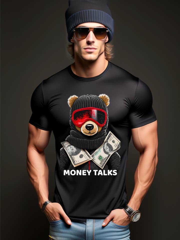 Teddy Sky Mask Money Talks Art Exclusive T-Shirts | Grooveman Music for wholesale by Grooveman Music