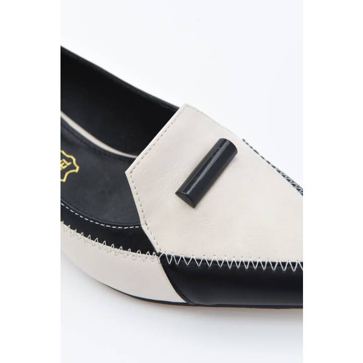 Azarey - Wholesale Low Heels - Women's - Two-tone pump with animal print heel 578K380 13