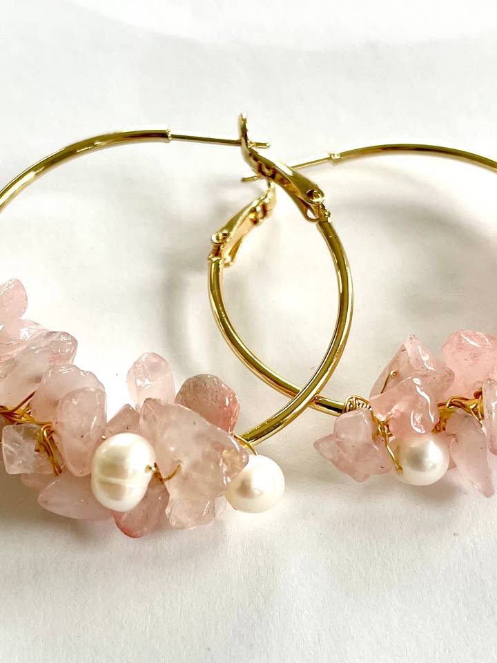 #935 -Sten- och pärlklusterörhänge för wholesale av Studio G