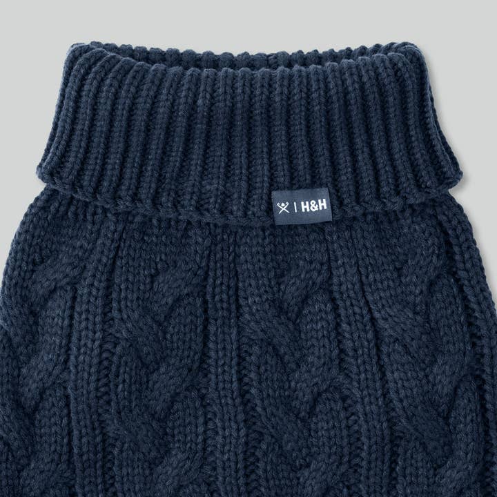 Hugo & Hudson - Wholesale Pet jumper – Dog - Hackett x Hugo Hudson Cable Knit Pullover Dog Jumper - Navy3