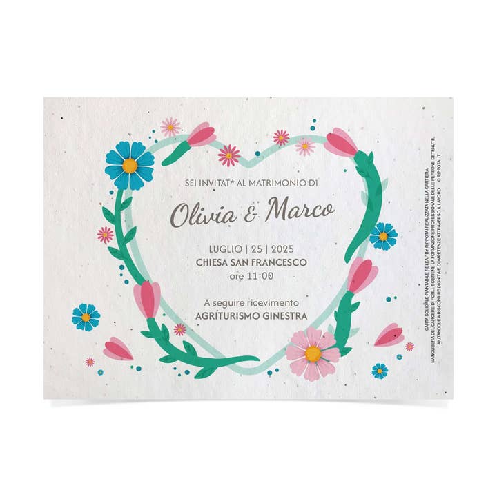 Custom wedding invitations on plantable paper for wholesale by Rippotai