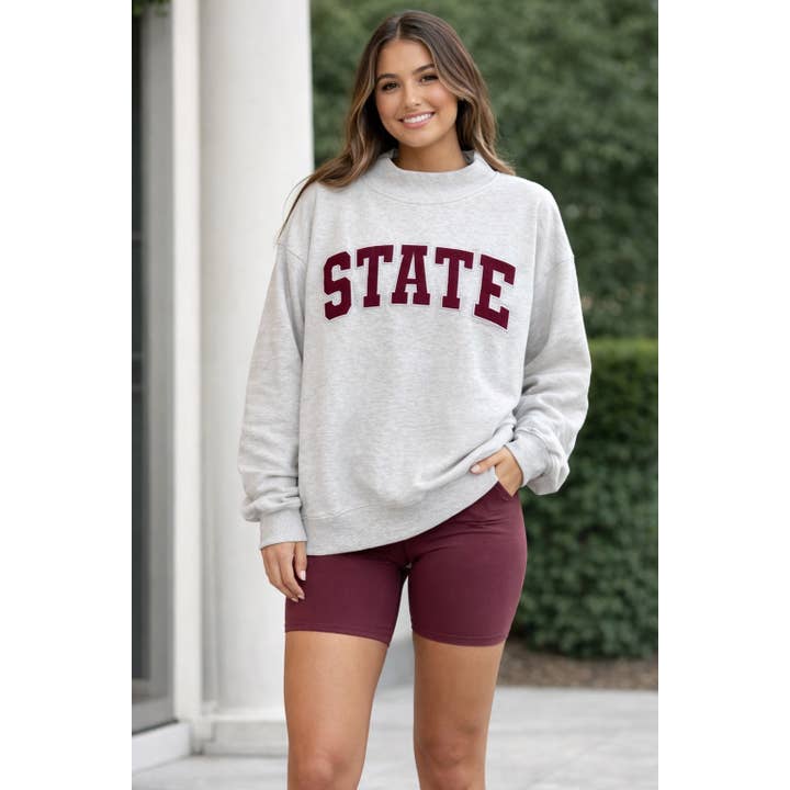 Embroidered Mississippi State Mockneck Sweatshirt for wholesale by Charlotte Rose Bracelets