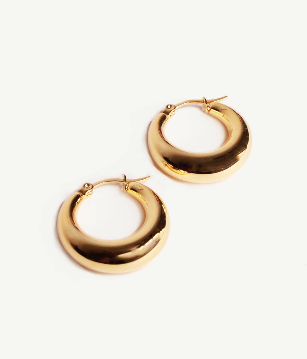 Caprice Paris - Wholesale Hoop Earrings - Junon Gold Small Hoops | Handmade jewelry in France4
