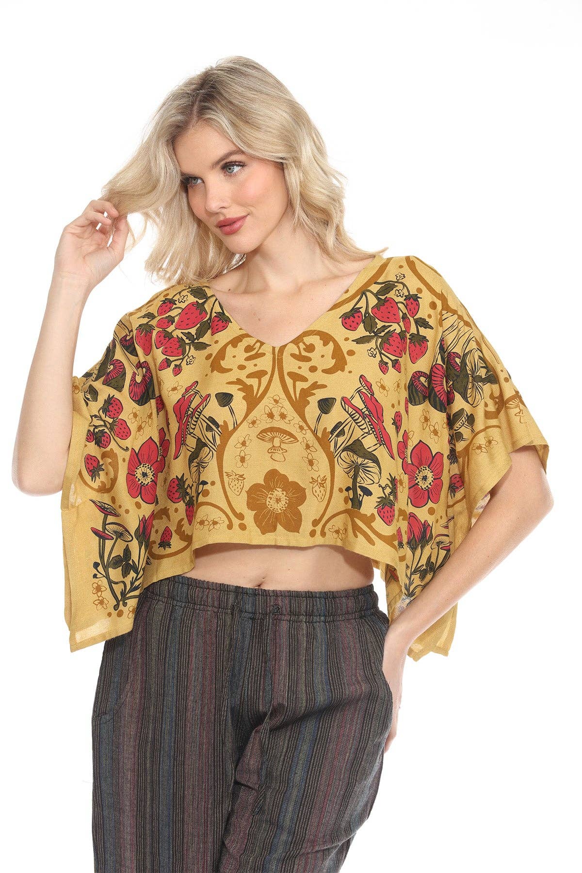 Lakhays Collection Inc. - Wholesale Blouse - Women's - Strawberry Frield Scarf Top1