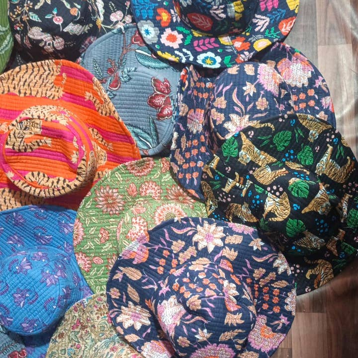 Meghcraft - Vendita all'ingrosso Cappello da pescatore - Donna - Cappello a Secchiello Reversibile in Cotone Fatto a Mano - Cappello da Sole Unisex8