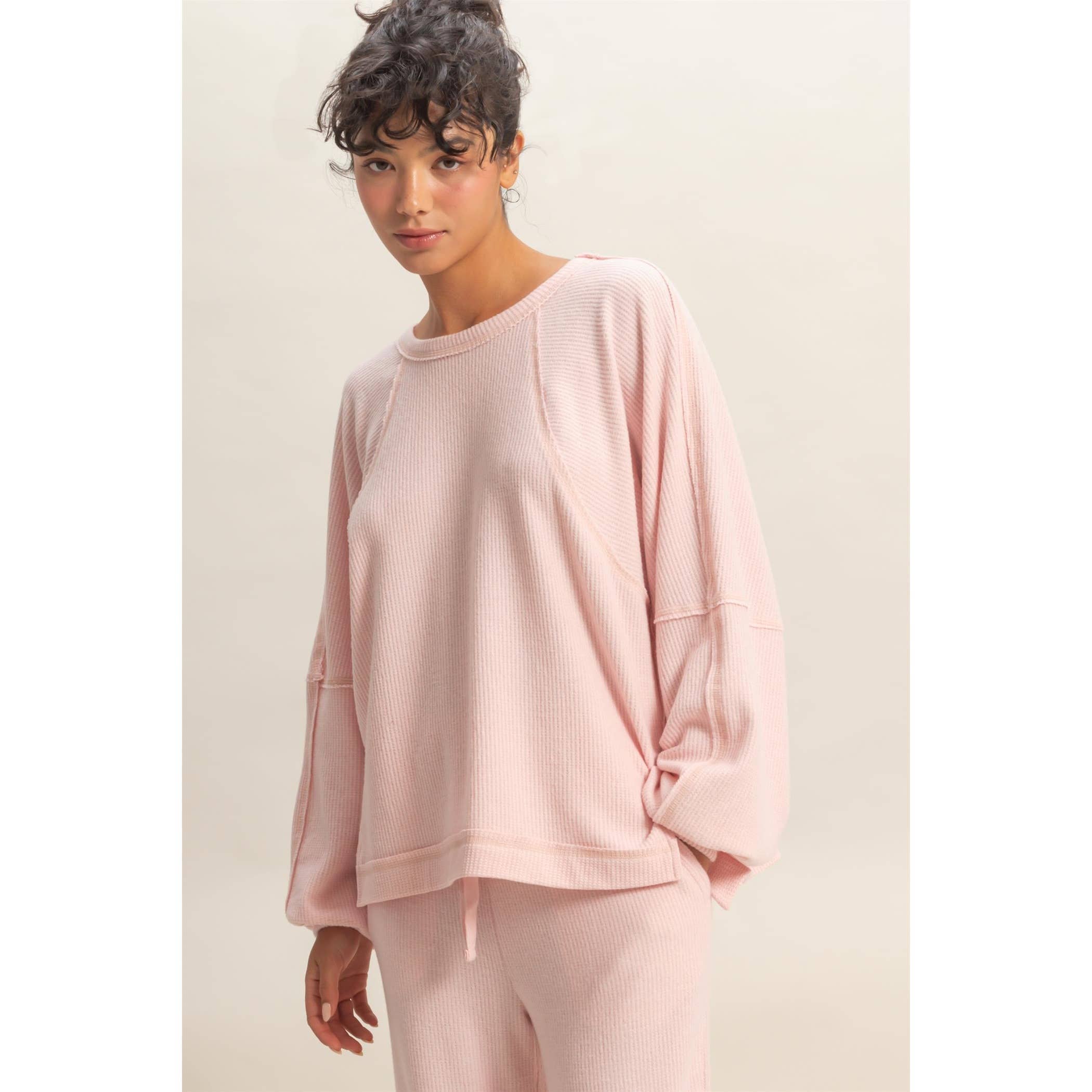 HYFVE - Vente Haut en maille – femme - Haut décontracté à manches longues en maille gaufrée brossée20