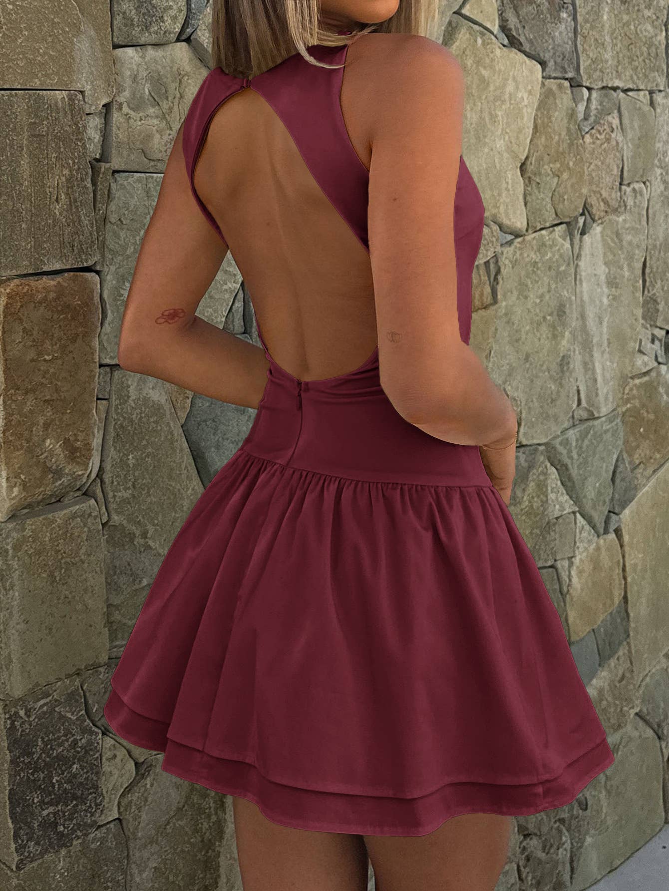 Hope & Sunshine – wholesale Klänning - Dam – Damernas enfärgade miniklänning15