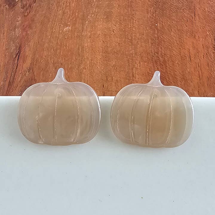 Clous d'oreilles Citrouille - Cachemire // Bijoux, Boucles d'oreilles, Automne, Halloween pour la vente par Spiffy & Splendid