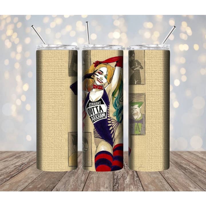 Harley Queen Arkham 20 oz Beker voor wholesale door Lillypad Creations