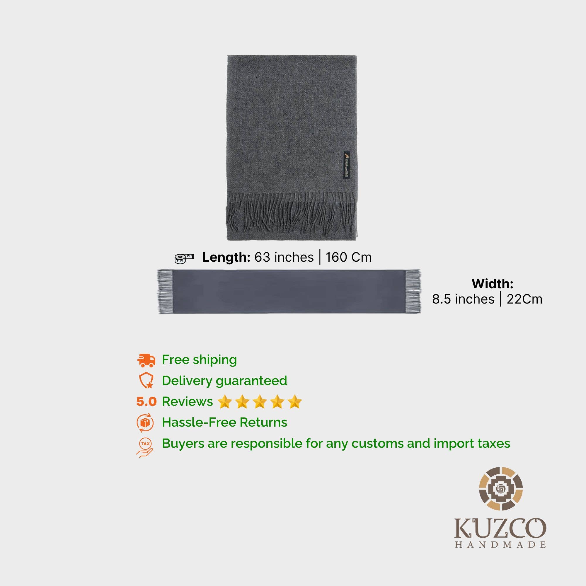 KuzcoHandmade - Vendita all'ingrosso Sciarpa - Unisex - Sciarpa in 100% lana di baby alpaca, tinta unita10