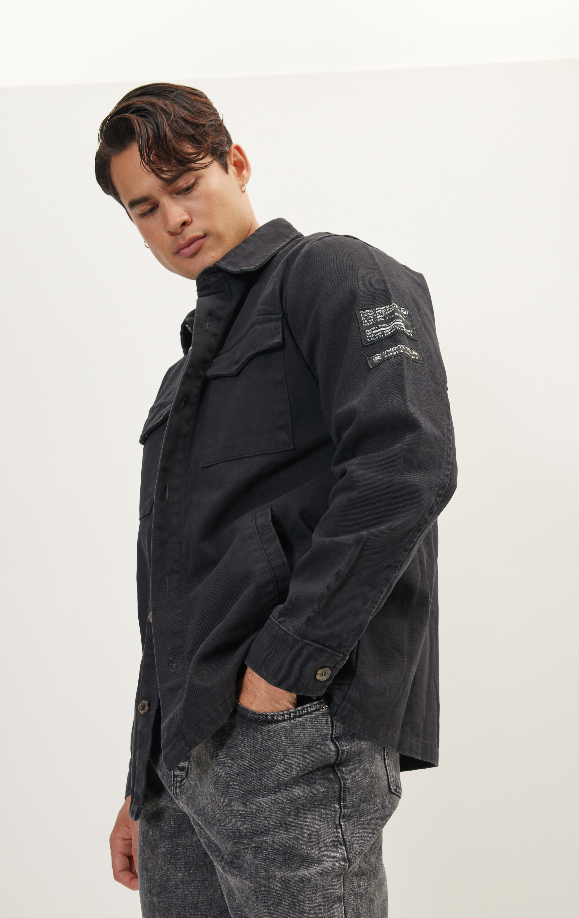 Utilitarian Shirt Jacket - Black for wholesale on Faire2