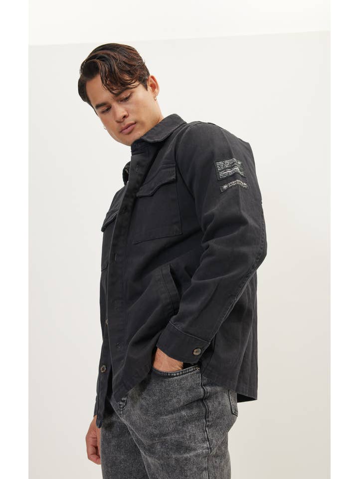 Utilitarian Shirt Jacket - Black for wholesale on Faire2