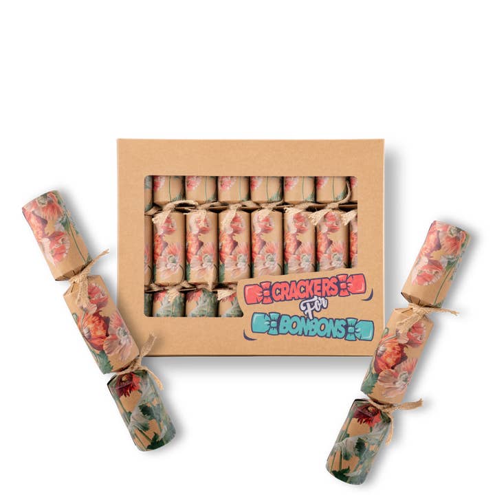 Crackers for Bonbons - Wholesale Christmas decoration - Eco-Friendly, Red Flower, Box of 8 | Bonbon Crackers3