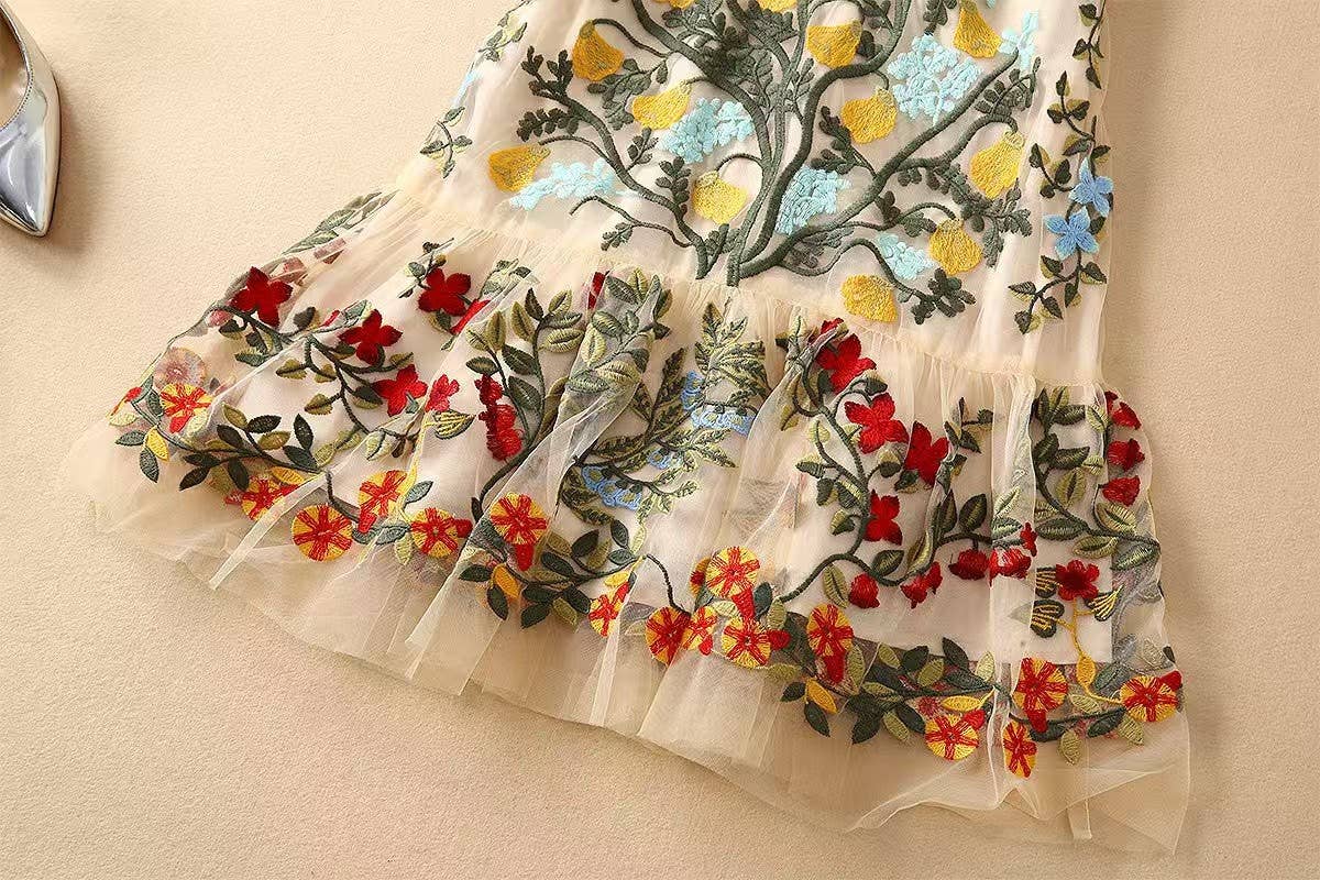 Färg som bilder DR680Y sjöjungfruklänning med broderade vattenlösliga blommor för wholesale på Faire7