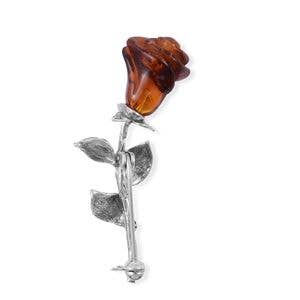 Amberman – wholesale Brooch – Carved Rose Amber Brooch/Pin2