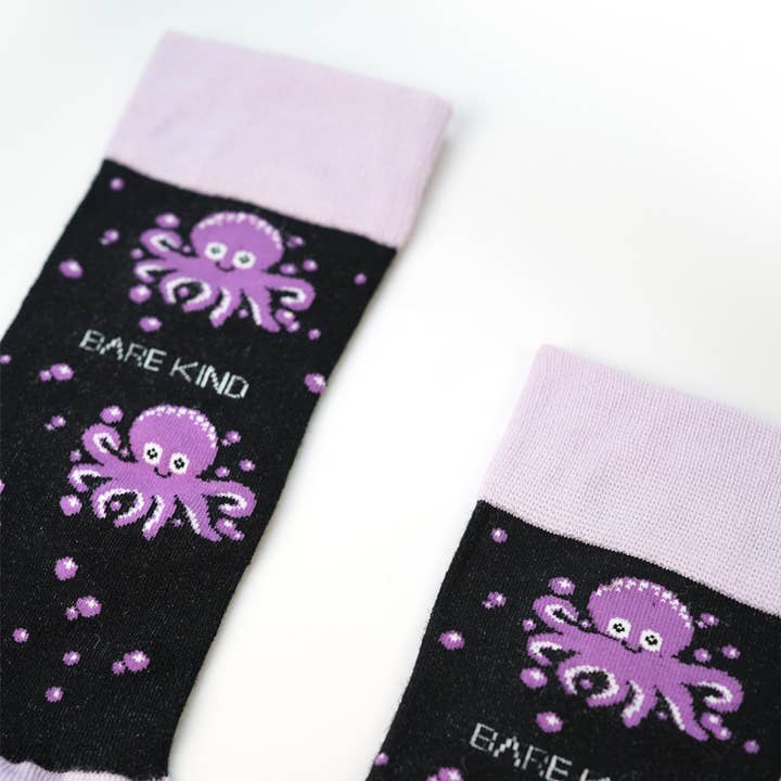 Bare Kind Socks - Vendita all'ingrosso Calzini - Unisex - Calzini Octopus | Calzini in bambù | Calzini viola | Calzini oceanici