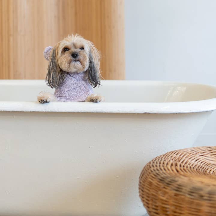BARKSHE - Vendita all'ingrosso Felpa con cappuccio - Cani - Accappatoio per cani//Lilla