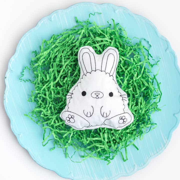 Easter Bunny Doodle Stuffie Craft for Kids for wholesale by Tiny Owls Gift Co.