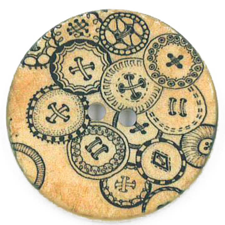 GRAND BOUTON IMPRIMÉ BOUTONS VINTAGE TAILLE 70 (44MM) pour la vente par NEMARK
