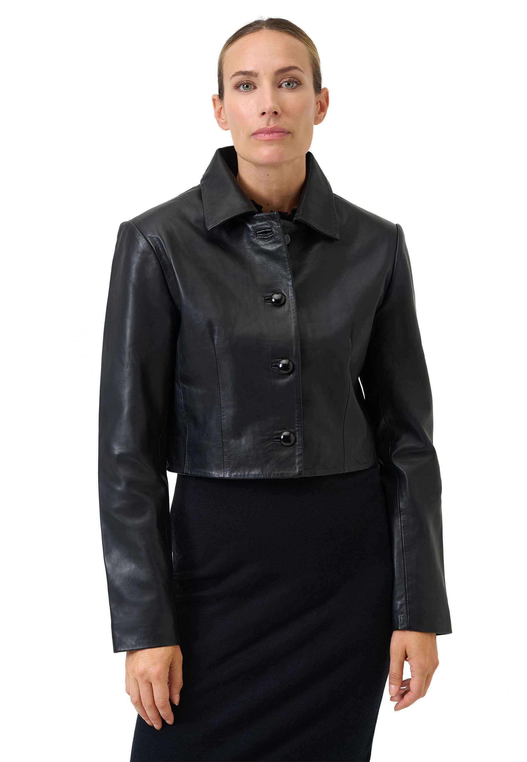 Ricano – wholesale Leather jacket – Women′s – Short Women's Bolero Yolanda - Lamb Nappa Leather0