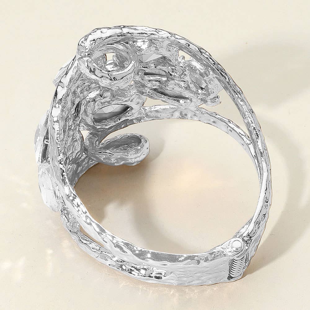 Sensibling Corp. - Vente Bracelet manchette - Bracelet large articulé orné de pierres ovales en forme de larme ronde7