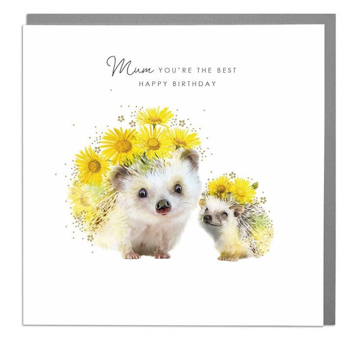 Hedghogs Mum Birthday Card by Lola Design for wholesale by Lola Design Ltd